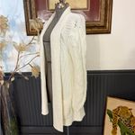 Haven Well Within Shaker Stitch Cable Knit Sleeve Cotton Blend Cardigan Sz M 💛🍄 White Size M Photo 3