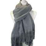 Steve Madden  Rectangular Oversized Gray Fringed Scarf Photo 0