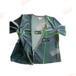 Madewell  Womens Velvet Wrap Ballet Top Size M Green Long Sleeve Holiday Minimal Photo 5