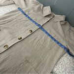 Esprit  Linen Botton Front Utility Midi Dress Lightweight Khaki Women’s Size S Photo 4