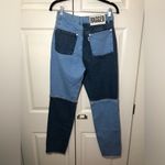 The Ragged Priest NWT  Quarter Panel Frayed Mom Colorblock Jeans Size 28 Photo 8