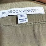 Rebecca Minkoff  XS Olive Green Satin Silk Drawstring Pant Stretch Relaxed Resort Photo 5