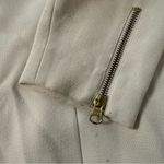 J.Crew Cream Shift Dress Zipper Hem Long Sleeve Crew Neck Size 8 Knee Length Photo 3