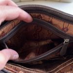 Tignanello Women’s Striped Suede Crossbody Bag Womens Multicolor Elegant Purse Brown Photo 12