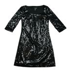 White House | Black Market  Classic Black Sequin Cocktail Shift Dress Size XS Photo 8