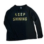 SO  Intimates Size Medium Black Knit Long Sleeve Shirt Ribbed Rib Keep shining Photo 1