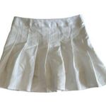 Fashion & Art Pleated Mini Skirt Skort Womens Sz XL White Side Zip Sporty Tennis Photo 0