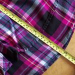 Terra & Sky Plaid Button Down Blouse, Pink, Black, Size 4X Photo 10