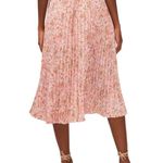 Halogen đź’•NORDSTROM đź’• Double Slit Pleated Midi Skirt ~ Pink Dogwood Large L NWT Photo 2