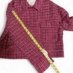 Rachel Zoe  Cropped Tweed Pink Collared Blazer Jacket Large Photo 5