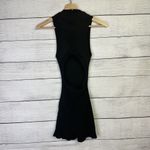 ZARA Women's Ribbed Black Romper Shorts Playsuit Zip Tank Open Back Size Medium Photo 3