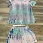 Lounge Now N Forever NWT Tie-Dye  set, very soft size small, shorts have adjustable waist, shirt pit to pit is 18, length is 22 Photo 0