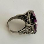 Pink oval rhinestone cocktail ring Photo 6