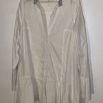 Free People  x REVOLVE All For You Shirt Dress WHITE Button Down Peplum MED EUC Photo 0