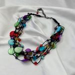Premier Designs Early 2000's Signed Spectrum Multi Strand Stone Beaded Necklace Photo 5