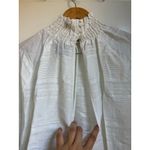Reformation Womens White Smocked Turtle Neck Long Sleeve Blouse Photo 5