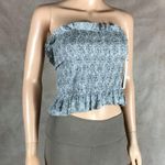 AQUA Medallion Strapless Smocked Tube Top NWT LARGE Photo 4