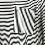 Merokeety Midi Dress Womens Large Black White Stripe 3/4 Sleeve Pockets Stretch Photo 4