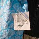 Coral Bay Linen Sleeveless Button Front Shirt Turquoise & White M Blue Size M Photo 4