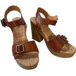 Korks Ease Desiree Slingback Sandal Brown Studded Brown Cork Wedge Platform 11M Size 11 Photo 0