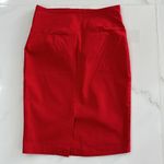 SOLID RED MIDI PENCIL SKIRT BACK SLIT SZ M STRECHY HIGT WAITS Size M Photo 3