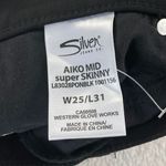 Silver Jeans  Aiko Skinny Jeans Womens 25‎ Black Mid Rise Super Stretch Denim NEW Photo 3