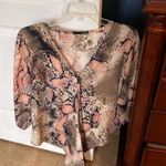 Ariella New  Snake, Animal Print, Python Blouse w zipper & ties at the bottom Photo 1