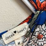 Derek Heart Blue Pink Floral Sparrow Print Dress • Boho Mini Flowy M Photo 8