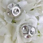 Vahan Vintage Alwand  Sterling Silver Dimpled Round Statement Clip On Earrings Photo 0