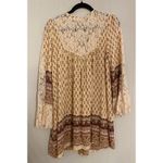 Velzera  Boho Lace Detail Bell Cuff Tie Top Mini Dress Small Cottagecore Festival Photo 1