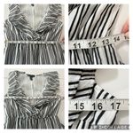 INC Black & White Ruffled Midi Dress Elastic Waist w/ Tie Ruffles Yacht Wife Size undefined Photo 11