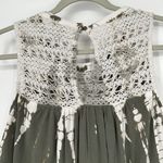 Knox Rose Boho Tank Top Green White Tie Dye Crochet Sleeveless Size S Photo 4