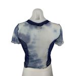 Urban Outfitters Blue Tie Dye Short Sleeve Mesh Crew Neck T Shirt Tee Top L Photo 1