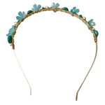 Fairy Headband with Lucite Flowers, Turquoise, Czech Glass and Glass Pearls Blue Photo 8