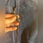 Suede Navy Blue 100% Leather Jacket M silver Asymmetrical Zipper moto classic Size M Photo 2