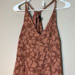 Knot Sisters  Boho Floral Wide Leg Jumpsuit Cropped Tie Back Mauve Sleeveless Photo 1