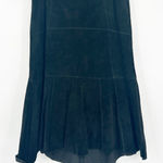 CAbi Womens Western Lagenlook Flare 100% Suede Leather Midi Skirt Size 12 Black Photo 0