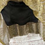 Urban Outfitters Gold and Black Metallic Off the Shoulder Crop Top, EUC, Small Photo 6