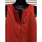 Bobeau Red Chiffon Sleeveless Ruffle Blouse Size Medium Zip Back Photo 5