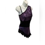 Halloween Costume Flapper Dress Latin Dancer Ruffles One Shoulder Sz M Ice Skate Purple Size M Photo 5