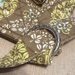 Vera Bradley Large Green and Brown Floral Cotton Crossbody Bag Photo 2