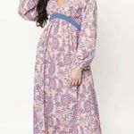 Unique Vintage NWT  70’s Pink Paisley Print Buttercup Maxi Dress X-SMALL Photo 1