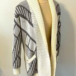 Leith  White & Gray Geometric Print Cardigan Size XS/S Photo 0