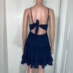 Showpo  Navy Blue Lace Tie Back Mini Dress Ruffle Photo 1