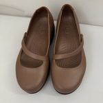 Crocs  Mary Janes Brown Slip On Loafer Chunky Heel Shoes Size 7 Photo 1