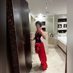 Elegant Red and Black Ruffled Dress Halloween Carmen Size 2 Photo 2