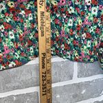 Rachel Zoe  Green Floral V-Neck Tassel Tie Boho Peasant Blouse Women's Size Med Photo 8