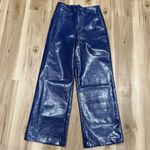 Noli The  Shop Croc Faux Leather Wide Leg Pants Blue Women’s 4 Photo 1