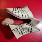 Woven Leather Mule Slides Womens 8 Sage Green Slip Photo 1