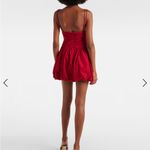 BNWT STAUD Loren Ruched Minidress In Red Bubble Hem w Pockets Size 4 Photo 2